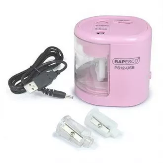 Elektryczna temperówka Rapesco PS12 2 otwory różowy kabel USB