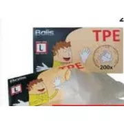 Jednorazowe rękawiczki TPE rozmiar L białe 200szt
