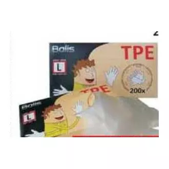 Jednorazowe rękawiczki TPE rozmiar L białe 200szt Jednorazowe rękawiczki TPE rozmiar L białe 200szt