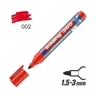 Marker Edding 360 na białej tablicy czerwona okrągła końcówka 1,5-3mm
