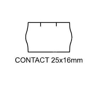 Etykiety Kontakt 25x16mm białe okrągłe