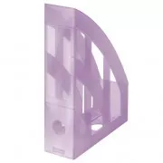 Pudełko magazynowe fazowany plastik transp. liliowy