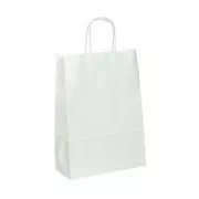 Torba papierowa 24x11x33cm biała skręcona rączka