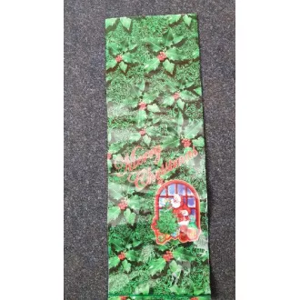 PP torba świąteczna składana 24x48cm Mery Christmas   Mikołaj zielony