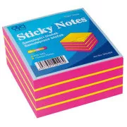 Podkładka samoprzylepna 75x75mm różowo-żółta neon 400 arkuszy Auro