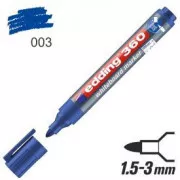 Marker Edding 360 na białej tablicy, niebieska okrągła końcówka 1,5-3mm
