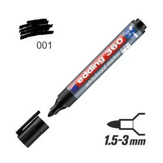 Marker Edding 360 na białej tablicy czarna okrągła końcówka 1,5-3mm Marker Edding 360 na białej tablicy czarna okrągła końcówka 1,5-3mm