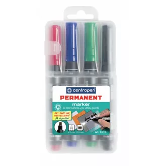 Marker Centropen 8516/4 permanentny 4 kolory końcówka klinowa 2-5 mm