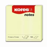 Podkładka samoprzylepna 75x75mm żółta 100 arkuszy Kores