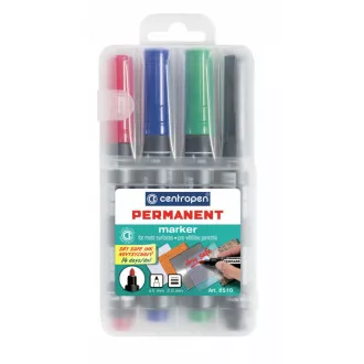 Marker Centropen 8510/4 permanentny 4 kolory końcówka cylindryczna 2,5 mm Marker Centropen 8510/4 permanentny 4 kolory końcówka cylindryczna 2,5 mm