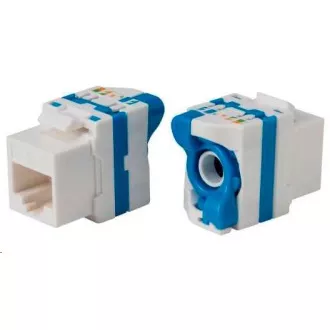 Keystone Cat5E, UTP, samogwintujący z blokadą, biały