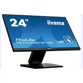 Monitor dotykowy Iiyama ProLite T2454MSC-B1AG, 60cm (23,6''), CAP 10-touch, Full HD, czarny