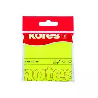 Podkładka samoprzylepna 75x75mm żółta neonowa 100 arkuszy Kores Podkładka samoprzylepna 75x75mm żółta neonowa 100 arkuszy Kores