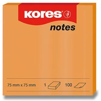 Podkładka samoprzylepna 75x75mm pomarańczowa neonowa 100 arkuszy Kores Podkładka samoprzylepna 75x75mm pomarańczowa neonowa 100 arkuszy Kores