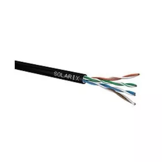 Kabel instalacyjny Solarix do zastosowań zewnętrznych UTP, Cat5E, drut, PE, puszka 305m SXKD-5E-UTP-PEG Kabel instalacyjny Solarix do zastosowań zewnętrznych UTP, Cat5E, drut, PE, puszka 305m SXKD-5E-UTP-PEG