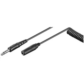 PREMIUMCORD Przedłużacz audio Jack 6, 3mm M/F spirala 1m - 5m