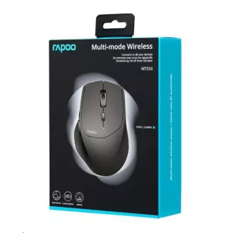 Mysz RAPOO MT550 Wireless Laser, wiele trybów: 2,4 GHz, Bluetooth 3.0 i 4.0, czarna Mysz RAPOO MT550 Wireless Laser, wiele trybów: 2,4 GHz, Bluetooth 3.0 i 4.0, czarna