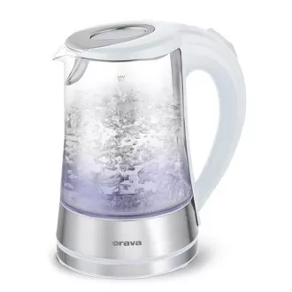 Czajnik elektryczny Orava VK-4017 W, 2200 W, 1,7 l, szkło, podświetlenie LED, automatyczne wyłączanie, biały