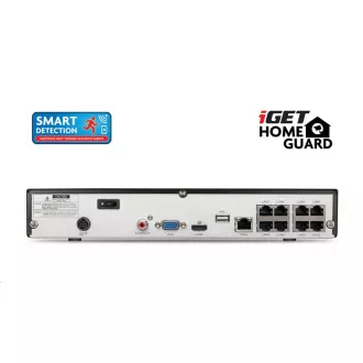 iGET HOMEGUARD HGNVK85304 System kamer PoE z inteligentną detekcją ruchu, 8-kanałowy rejestrator NVR FullHD   4x kamera zewnętrzna FullHD