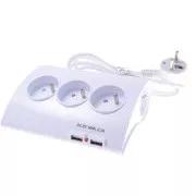 PREMIUMCORD Przedłużacz 230V 1, 5m 5 gniazd włącznik 2x USB 2A