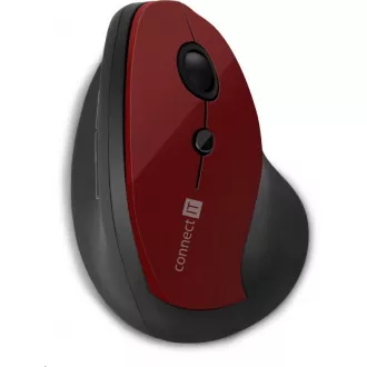 CONNECT IT FOR HEALTH ergonomiczna mysz pionowa (+ 1x baterie AA gratis), bezprzewodowa, czerwona CONNECT IT FOR HEALTH ergonomiczna mysz pionowa (+ 1x baterie AA gratis), bezprzewodowa, czerwona