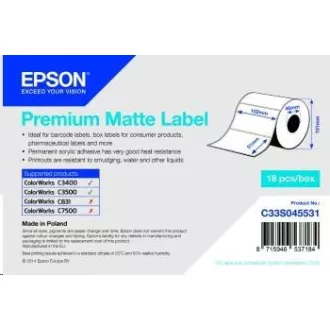 Rolka etykiet Epson, zwykły papier, 102x51mm