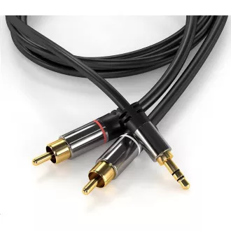 Kabel PREMIUMCORD, Jack 3.5mm-2xCINCH M/M 5m