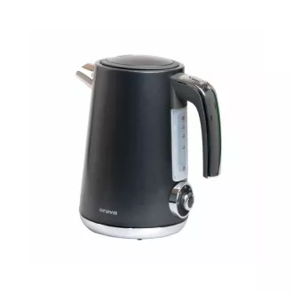 Czajnik elektryczny ORAVA Delux-1, 2200 W, 1,7 l, regulacja temperatury, automatyczne wyłączanie, stal nierdzewna, czarny