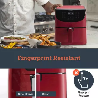 Cosori CP158-AF PREMIUM - frytownica na gorące powietrze 5,5 l 5x szaszłyki i grill. ruszt, czerwony Cosori CP158-AF PREMIUM - frytownica na gorące powietrze 5,5 l 5x szaszłyki i grill. ruszt, czerwony