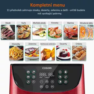 Cosori CP158-AF PREMIUM - frytownica na gorące powietrze 5,5 l 5x szaszłyki i grill. ruszt, czerwony Cosori CP158-AF PREMIUM - frytownica na gorące powietrze 5,5 l 5x szaszłyki i grill. ruszt, czerwony