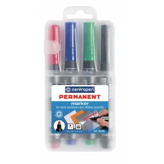 Marker Centropen 8566/4 permanentny 4 kolory końcówka cylindryczna 2,5mm