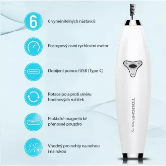 TOUCHBeauty 1733 Ostrzałka do manicure i pedicure 6w1