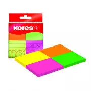 Podkładka samoprzylepna 40x50mm 4 kolory neonowe 4x50 arkuszy Kores