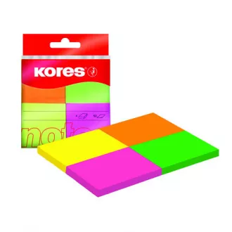 Podkładka samoprzylepna 40x50mm 4 kolory neonowe 4x50 arkuszy Kores Podkładka samoprzylepna 40x50mm 4 kolory neonowe 4x50 arkuszy Kores