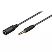 PREMIUMCORD Kabel Jack 3, 5mm 4 pin M/F 1m do Apple iPhone, iPad, iPod