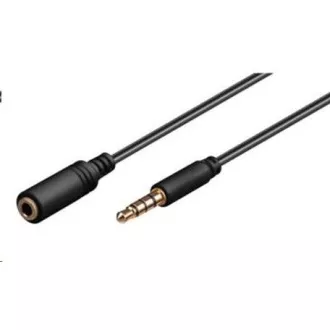 PREMIUMCORD Kabel Jack 3, 5mm 4 pin M/F 1m do Apple iPhone, iPad, iPod
