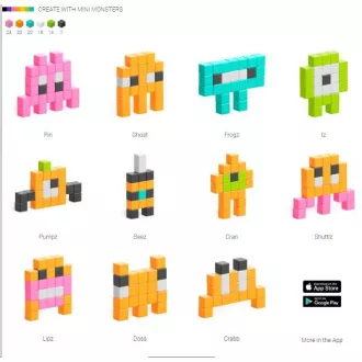 Magnetyczny zestaw do budowania PIXIO Mini Monsters Magnetyczny zestaw do budowania PIXIO Mini Monsters