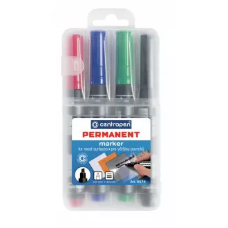 Marker Centropen 8576/4 permanentny 4 kolory końcówka klinowa 1-4,6mm Marker Centropen 8576/4 permanentny 4 kolory końcówka klinowa 1-4,6mm