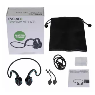 EVOLVEO BoneSwim MP3 16GB słuchawki bezprzewodowe, kości policzkowe, niebieskie - Rozpakowany