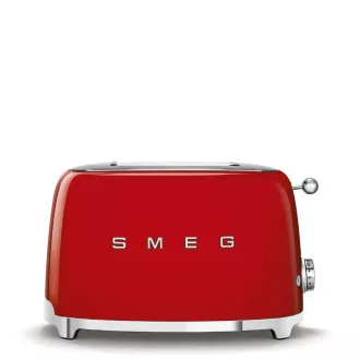 Smeg TSF01RDEU toster/piekarnik, 2 tostery, 6 poziomów opiekania, szuflada na okruchy, styl lat 50-tych, czerwony