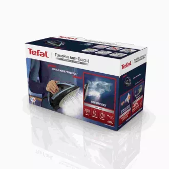 Żelazko parowe Tefal TurboPro FV5695E1, 3000 W, automatyczne wyłączanie, zraszanie, czarny/niebieski Żelazko parowe Tefal TurboPro FV5695E1, 3000 W, automatyczne wyłączanie, zraszanie, czarny/niebieski