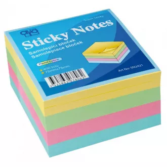 Podkładka samoprzylepna 75x75mm 4 pastelowe kolory 4x100 arkuszy Auro Podkładka samoprzylepna 75x75mm 4 pastelowe kolory 4x100 arkuszy Auro