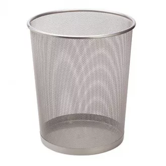 Druciany kosz na śmieci srebrny 12L