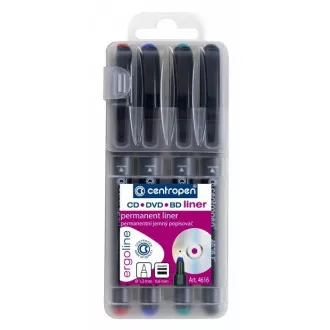 Marker Centropen 4616/4 F Liner CD / DVD / BD 4 kolory 0,6mm Marker Centropen 4616/4 F Liner CD / DVD / BD 4 kolory 0,6mm