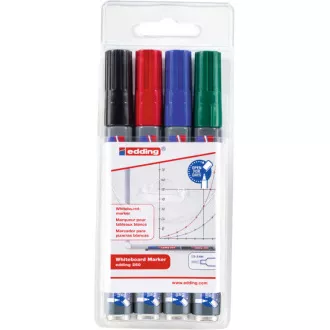 Edding 250/4 marker do tablic 4 kolory końcówka rolkowa 1,5-3mm do wielokrotnego napełniania