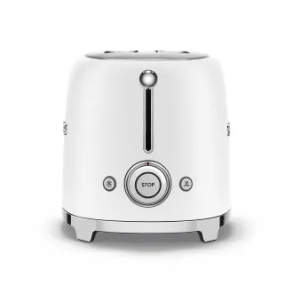 Smeg TSF01WHMEU toster / opiekacz, 2 tostery, 6 poziomów opiekania, szuflada na okruchy, styl. 50s, matowy biały