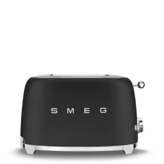 Smeg TSF01BLMEU toster/opiekacz, 2 tostery, 6 poziomów opiekania, szuflada na okruchy, styl. 50s, matowy czarny Smeg TSF01BLMEU toster/opiekacz, 2 tostery, 6 poziomów opiekania, szuflada na okruchy, styl. 50s, matowy czarny