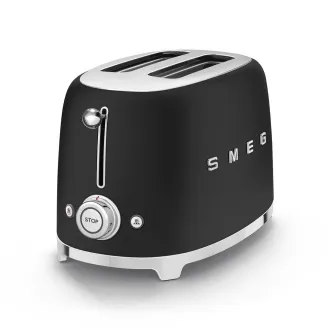 Smeg TSF01BLMEU toster/opiekacz, 2 tostery, 6 poziomów opiekania, szuflada na okruchy, styl. 50s, matowy czarny Smeg TSF01BLMEU toster/opiekacz, 2 tostery, 6 poziomów opiekania, szuflada na okruchy, styl. 50s, matowy czarny
