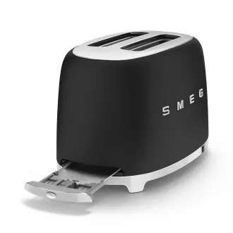 Smeg TSF01BLMEU toster/opiekacz, 2 tostery, 6 poziomów opiekania, szuflada na okruchy, styl. 50s, matowy czarny Smeg TSF01BLMEU toster/opiekacz, 2 tostery, 6 poziomów opiekania, szuflada na okruchy, styl. 50s, matowy czarny