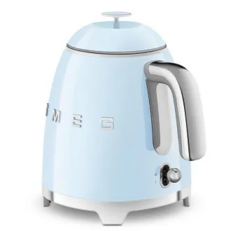 Smeg KLF05PBEU – mini czajnik elektryczny, 0,8 l / 3 filiżanki, 1400 W, styl lat 50., pastelowy niebieski Smeg KLF05PBEU – mini czajnik elektryczny, 0,8 l / 3 filiżanki, 1400 W, styl lat 50., pastelowy niebieski